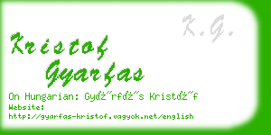 kristof gyarfas business card